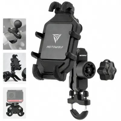 MOTOWOLF | Giá đỡ điện thoại cho xe máy tích hợp sạc không dây chống rung mạnh