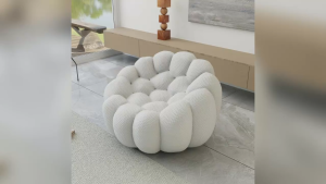 [PRE-ORDER] Modern 3D Honeycomb Shape Curved Couch Oversized Bubble Design Upholstered in Mesh Fabric for Villas Schools Parks Workshops