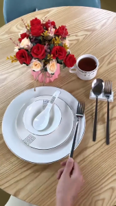17KM 3/6/12pcs Stainless Steel Dinnerware Spoon and Fork Set Cutlery Set Premium Eco-friendly & Reusable
