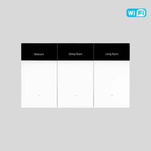 MANHOT WiFi US DIY Name Switch With Display Screen 1234 Gang Smart Push Button Switch Works with Tuya Alexa Google Home