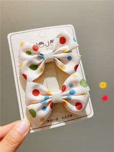 เครื่องประดับผมเด็ก Polka Dot น่ารัก กิ๊บติดผมปมผีเสื้อเจ้าหญิงเครื่องประดับผมด้านข้างสาวคลิปหน้าม้าหน้าม้า