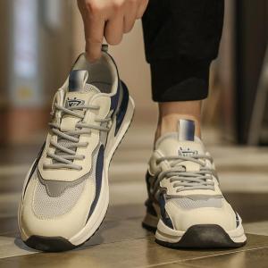 Mens Breathable Running Shoes Summer Casual Dad Style Sports Sneakers Thick Bottom Anti-Slip Mesh Upper Fashionable Dad Shoes