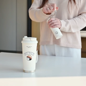 Zowoki CS Book Cafe Series Ceramic Thermos Coffee Cup (480ml)