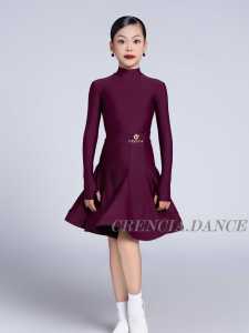 Kaysia Dance Costume Professional Latin Dance Competition Uniform Matte Nylon Performance Dress for Girls European Standard