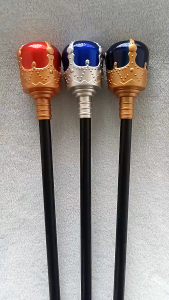 Princess Prince Cane Plastic Performance Prop Red/Blue Kids Cosplay Halloween Dress Up Wand
