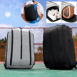 กระเป๋าเป้บาสเก็ตบอลขนาดใหญ่ มีช่องใส่รองเท้า สำหรับออกกำลังกาย เล่นกีฬา ฟิตเนส ฝึกซ้อมกลางแจ้ง แบบสะพายไหล่ แยกช่องแห้ง-เปียก ใส่แล็ปท็อปได้