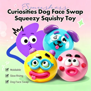 Fun and Curious Dog Face Changing Slow Rebound Pinch Music Adult and Child Relaxation and Stress Relief Squeezing Toy