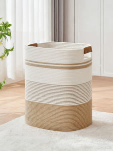 Laundry Basket Blanket Basket for Bedroom Aesthetic Laundry Hamper & Blanket Storage for Living Room Woven Storage Basket