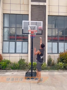 Portable Kids Basketball Hoop Adjustable Height 170-305cm with Wheels Outdoor PET Transparent Backboard 82x59cm & Rust-Proof Base (90x60x15cm)