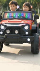 Kids Rechargeable Ride On Toy Car Remote Controlled SUV Off Road Jeep with LED Lighting and Music