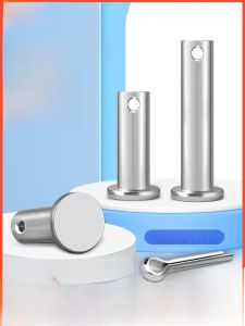 304 Stainless Steel Pin Shaft with Hole Flat Head Pin Shaft Cylindrical Pin Positioning Pin Fixed M3m5m6m8m10m12