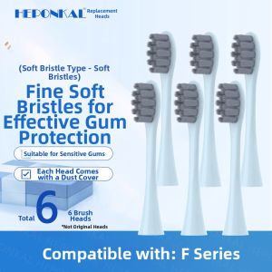 Husum Electric Toothbrush Head Replacement Deep Cleaning Adult Grade Soft Bristles Compatible with HEPONKAL Models E1/E2/E3/E8/S1/S5/F1/F4