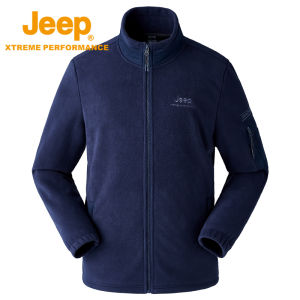 Jeep | Jeep Thickened Double-sided Lamb Velvet Fleece Jacket Mens Stand Collar Outerwear Warm Breathable Anti-static Open Cardigan
