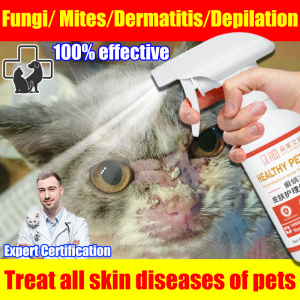 【READY STOCK】✨Treat all skin diseases of pets✨ dog skin infection spray 100% Fungi/ Mites/Dermatitis/Depilation skin dog itchy skin spray 500ml dog wound spray ubat kurap kucing pet spray dog itchy skin medicine 狗狗皮肤病药