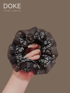 French Vintage Floral Lace Hair Ties Womens Lazy Style Elastic Hair Bands Durable Hair Bands Head Bands Hair Rings