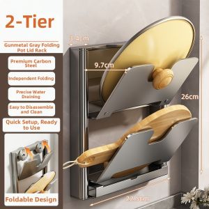 youqin | Foldable Kitchen Storage Rack with Suction Cups
