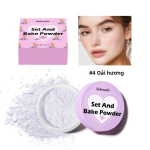 Phấn Phủ Lì Lâu Trôi 5 Màu Kèm Bông Phấn Thấm Dầu Bộ Dụng Cụ Trang Điểm Cho Da Dầu