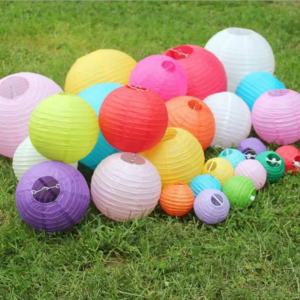 20cm Multicolor Chinese Paper Lanterns Thanksgiving Decoration Baby Shower Birthday Party Home Decoration Lanterns 32 Colors