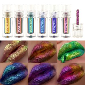 Chrome Shifting Pigments Chameleon Liquid Lipstick & Eyeshadow Shiny Long Lasting Multichrome Glossy Finish with Shimmer