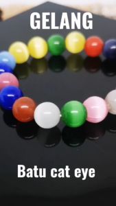 [Bayar di Tempat] Gelang Batu Cat Eye Mata Kucing Gelang Pria Wanita Multi Warna Bulat