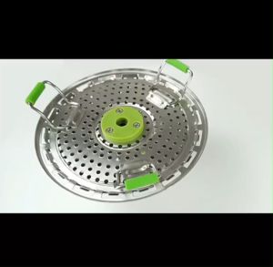 ตะแกรงนึ่งสแตนเลสตะกร้านึ่ง พับได้ ใส่ผัก ปลาอาหารทะเล ตะกร้า ครัว อเนก ประสงค์