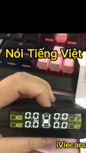 Cảm Biến Áp Suất Lốp Ô Tô T02 Cảnh Báo Giọng Nói Tiếng Việt IViecars - Van Gắn Ngoài Màn Hình LCD Năng Lượng Mặt Trời