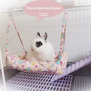 Thickened Cotton Pet Bed Hammock Style for Rabbits And Guinea Pigs Hanging Net Cage Bed Summer Use Pet Supplies Pig Bed
