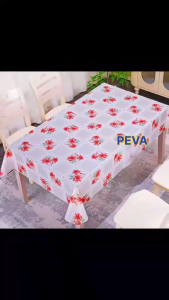Khăn trải bàn hình chữ nhật PEVA cao cấp chống thấm in hoa siêu đẹpkhổ 137cm