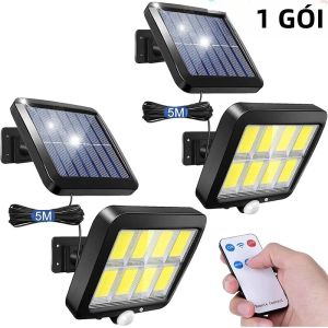 160/100COB Đèn Năng Lượng Mặt Trời Chia Đèn Tường Chống Nước Cảm Biến Chuyển Động 3 Chế Độ An Ninh Sân Vườn Đèn Đường Bóng Đèn LED Đi Kèm