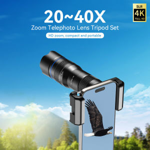 apexel | APEXEL New Upgraded Optional HD 20x-40x Zoom Telescope Telephoto Lens Camera Phone Lens for Samsung iPhone Xiaomi All Smartphone