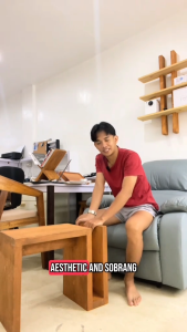 Modern S-shaped wooden book shelves side table bed side table tea table study table coffee table s-shaped table sofa corner