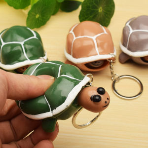 Tortoise Squeeze Toys ADHD Stress Relief Key Chain Fidget Toys Funny Stress Ball For Kids Adult Cartoon Turtle Stress Relief Toy