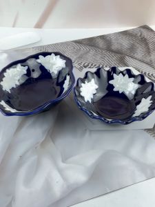 ถ้วยขนม ชามขนม ชามเซรามิค สีน้ำเงิน มี 2 ขนาด 5.8 นิ้ว และ 5.6 x 7.8 นิ้ว