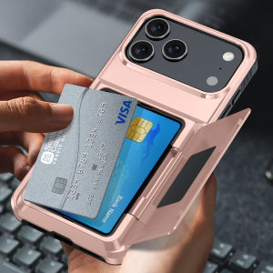 Heavy Duty Wallet Card Slot Phone Case for iPhone 17 Air 16 Pro Max 15 14 Plus 13 12 11 Pro Protective Cover with Hidden Holder