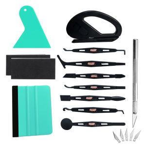 Car Film Wrapping Tool Kit Window Tinting Tools Vinyl Wrap Felt Squeegee Wrap Stick Vinyl Cutter Utility Knife  With magnet