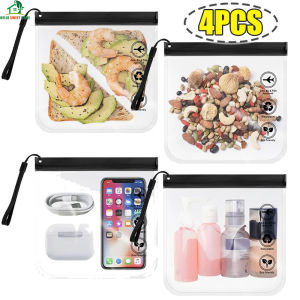 Transparent TSA Approved Toiletry Bag Portable Travel Essentials Flight Make Up Liquid Leakproof Resealable EVA Cosmetic Bags