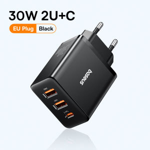 BASEUS | Baseus 30W USB Charger QC3.0 PD3.0 Type C PD Fast Charging 3 Ports Quick Phone Charger For iPhone 15 14 13Pro Max Xiaomi Samsung