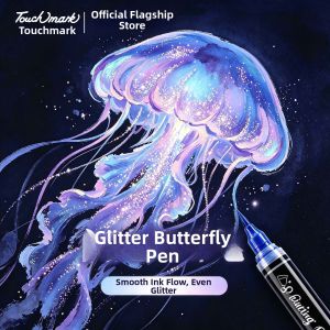 Touch mark | Glitter Washable Butterfly Beautiful Markers Soft Head Acrylic