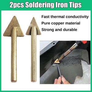2pcs Copper Plastic Welder Soldering Iron Tips Triangular Smoothing Head Plastic Repair Welding Tips