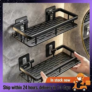 Bathroom Shelf No Drill Wall Mounted Shampoo Bottle Shower Corner Rack Toilet Storage Rack Aluminum Bathroom Kitchen Accessories