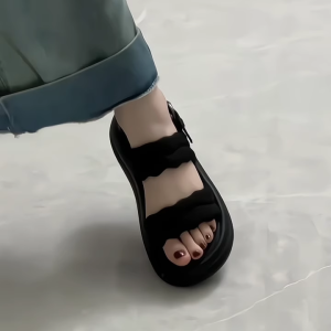 Ultra-Soft Leather Sandals Women Summer Outdoor Wear Comfortable Platform Roman Shoes Beach Shoes Thick Bottom Slip-On Sandals