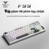AULA-MOJING | Bàn phím cơ 98 phím không dây 3 chế độ Bluetooth bàn phím chơi game cho PC laptop văn phòng tùy chỉnh cấu trúc Gasket 8000mAh