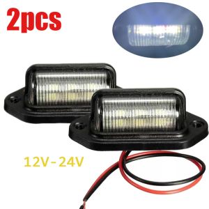 2 cái 6 LED gắn biển số ô tô đèn biển số cho xe tải SUV Trailer van tag đèn soi bước chân đèn trắng sản phẩm xe hơi đèn biển đăng ký xe