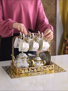 Set Cangkir teko Keramik  4 Cups 1 Pot European Style