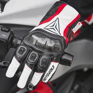 Genuine Leather Motorcycle Gloves Winter Warm Waterproof Windproof Touchscreen Reinforced Palm Cycling Riding Glove Cold Weather