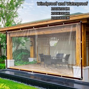 Transparent Multifunctional Waterproof Vinyl Tarp With Grommets PE Waterproof Windproof For Terrace Plant Chicken House Tarp