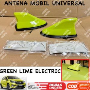 Antena Sirip Hiu Green Lime Electric Metalik Mobil Universal Brio Agya Ayla