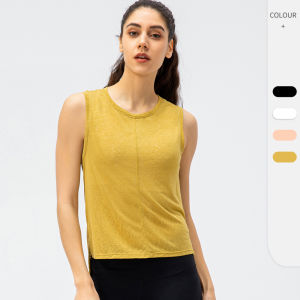 Luoke เสื้อกั๊กโยคะทรงหลวมสำหรับผู้หญิงเสื้อผ้าใส่ออกกำลังกายระบายอากาศได้ดีแห้งเร็วสำหรับวิ่งเล่นกีฬาสันทนาการ