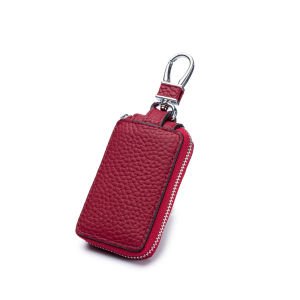 New Business Genuine Leather Car Key Case Universal Model Mens Mini Key Holder Leather Cover Compact Key Pouch