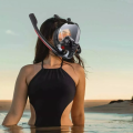 Snorkeling Mask Double Tube Silicone Full Dry Diving Mask Adult Swimming Mask Diving Goggles Self Contained Underwater Breathing. 